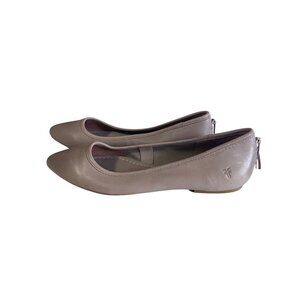 Frye gray point toe leather lace detail flat size 7M